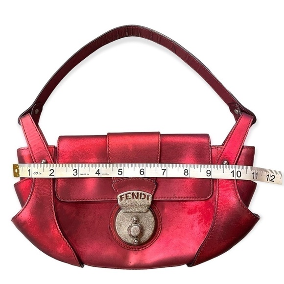 FENDI Authentic Metallic Red Leather Baguette Compilation - Picture 7 of 17